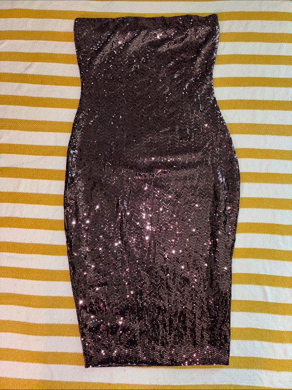 Fashion Nova Strapless Sequin Bodycon Dress